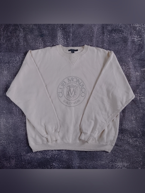 Club Monaco Other - Vintage Club Monaco Cream Logo Crewneck Sweater UNISEX